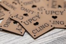 Set of cactus leather labels 'Upcycling' - Item number 8151