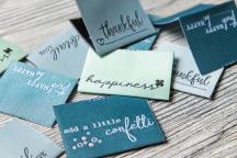 Designer set of woven labels 'happiness colored' by Unikati - Item number 9117