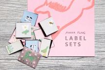 Designer set woven labels 'Of Horses and Flowers' by Annika Klaas - Item no. 9301