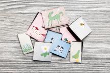 Designer set woven labels 'Of Horses and Flowers' by Annika Klaas - Item no. 9301