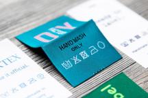 Sample set with Flexinera center-fold care label as an example of care labeling - Item no. 3006
