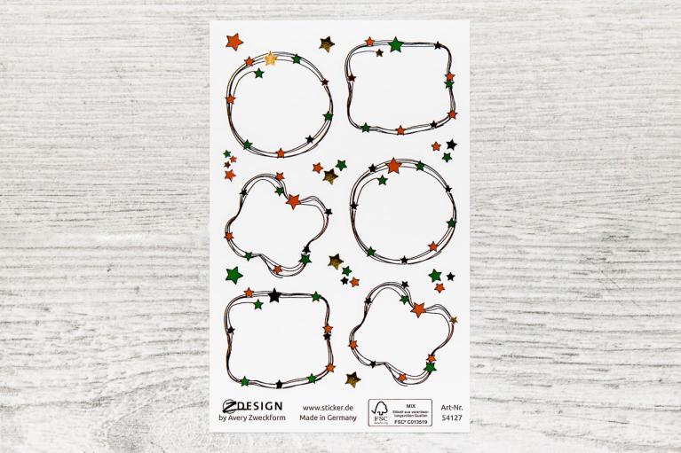 Christmas labeling stickers with star optics (Item number 9256)