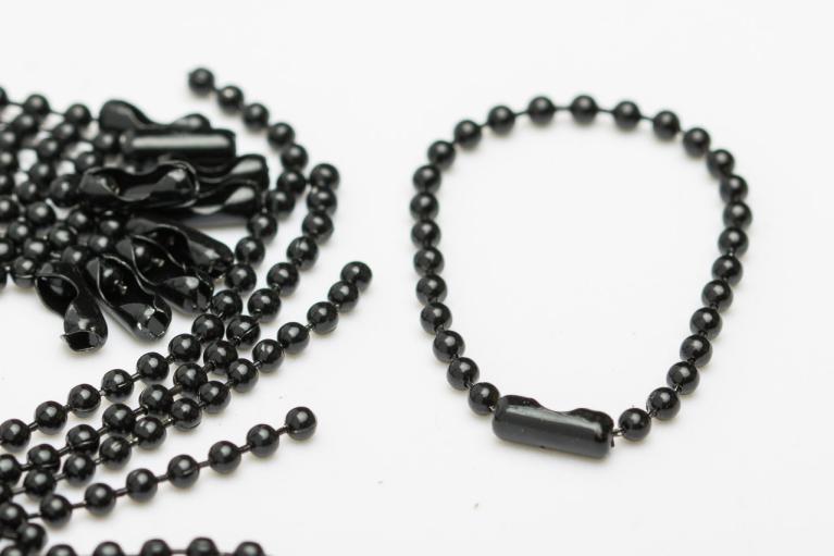 ball chains black, Ø 2,4mm, length 10cm (Item number 2101)