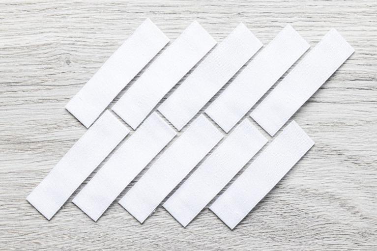 White blank fabric labels TEX38 for stamping (Item no. 2752)
