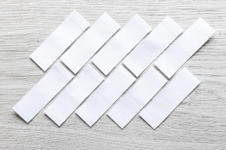 White blank fabric labels TEX59 for stamping (Item no. 2754)