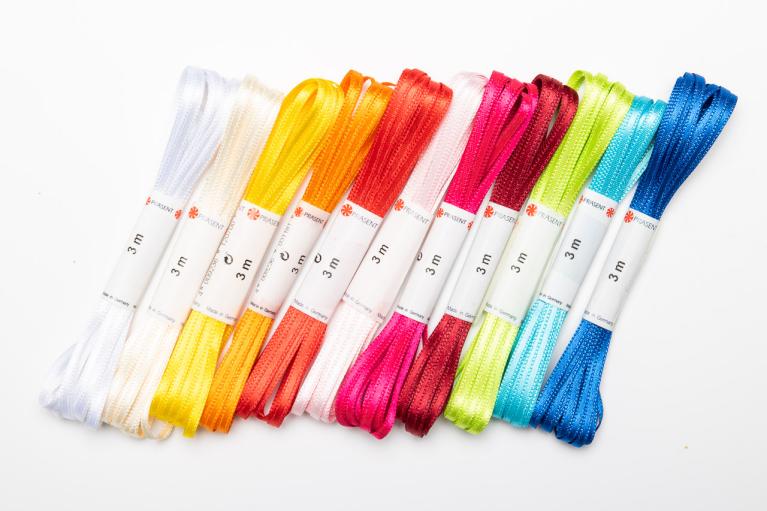 Narrow satin ribbons (3mm), single color (Item number 888)