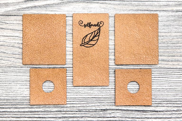 Shawl collar label set 'selfmade'   (brown) - Item number 9006