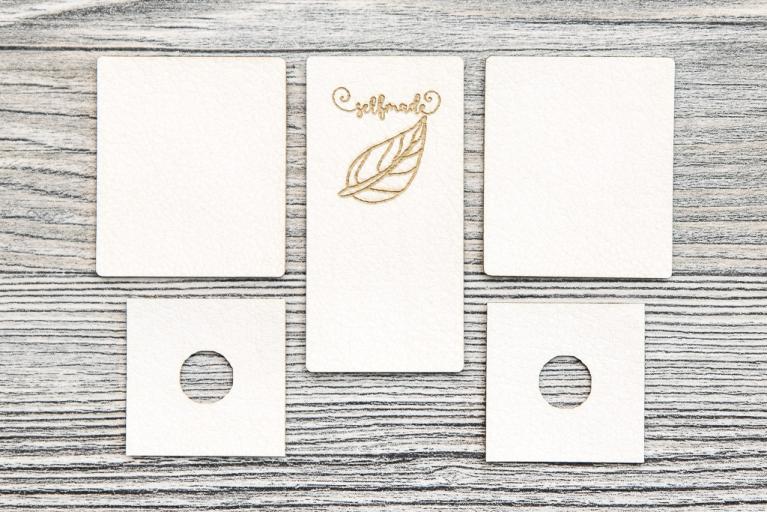 Shawl collar label set 'selfmade'   (white) - Item number 9006