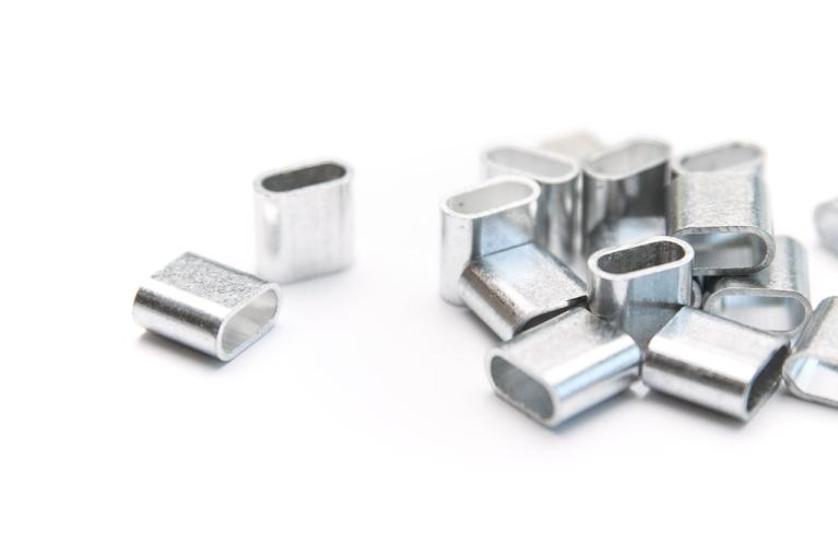 Aluminium closures seals for unique fastening of event wristbands  - Item number 2822