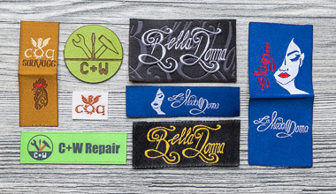 Woven labels with logos
