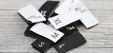 Woven size labels