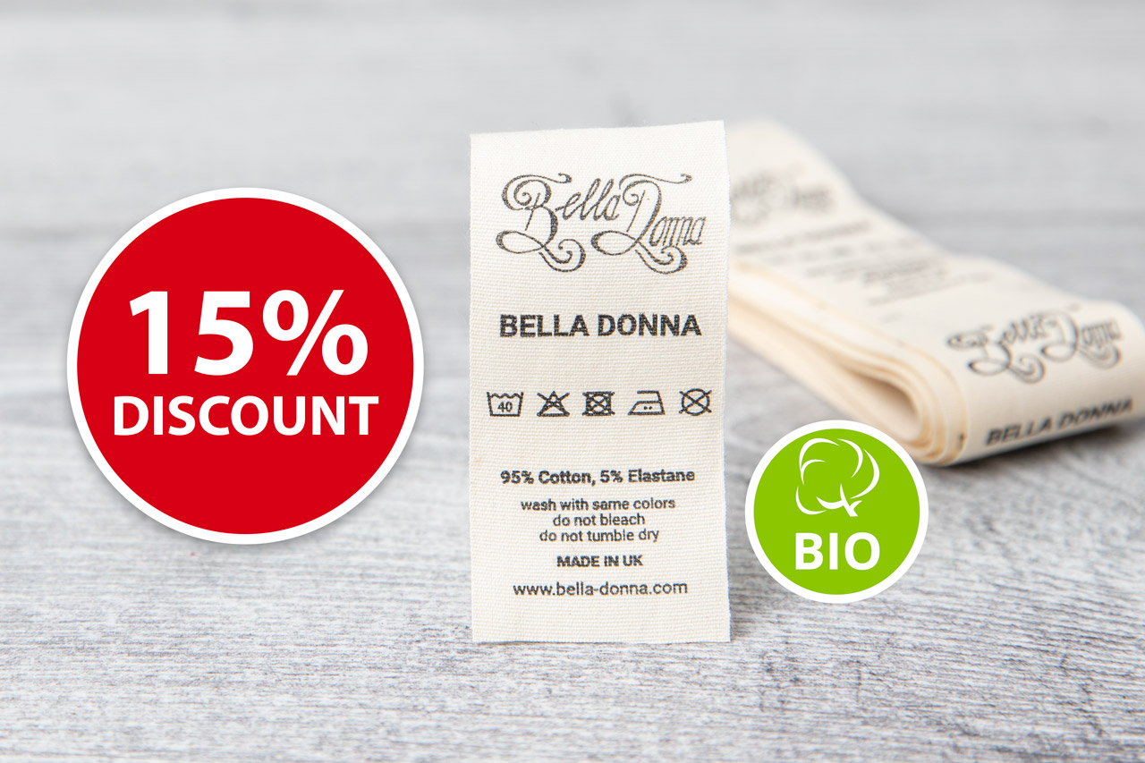 Voucher code for woven labels