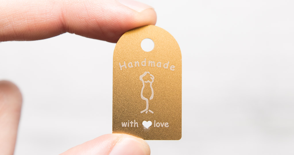 Gold color stainless steel hang tag